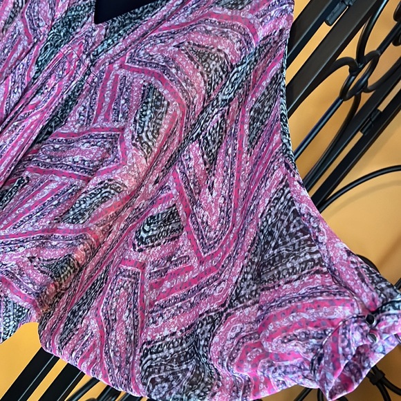 DIANE VON FURSTENBERG  Silk Pink Fleurette Dress in Diamond Maze - Picture 6 of 7